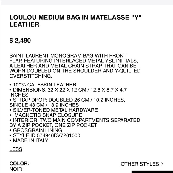 YSL Saint Laurent LouLou Medium in Quilted “Y” Leather - Picture 13 of 15